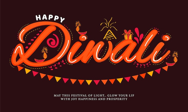 Calligraphie Ou Lettrage Créatif Joyeux Diwali