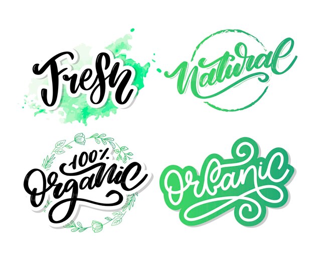 Vecteur calligraphie de slogan d'illustration de timbre de vecteur naturel