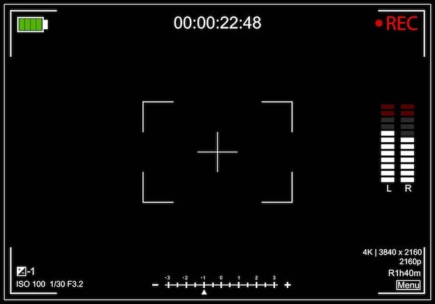 Caméra Enregistrement écran Viseur Fond Carte Vecteur