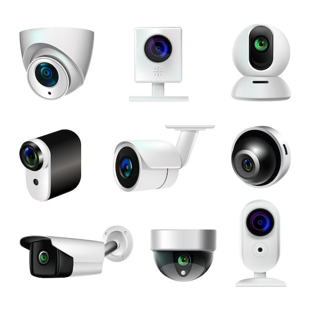 Caméra De Surveillance Ou Sécurité Cctv Et Appareils De Surveillance Objets Isolés