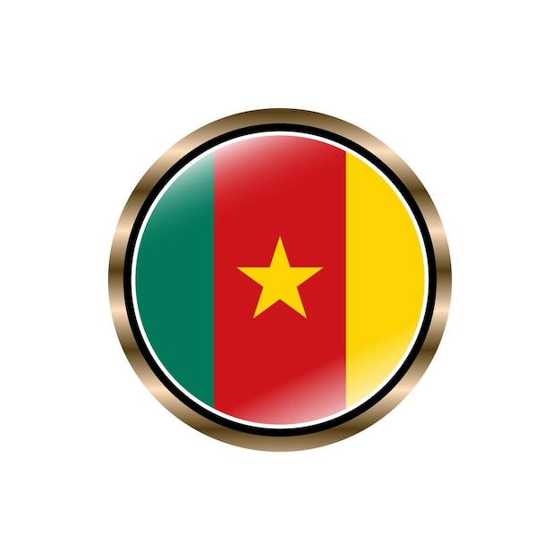 Vecteur cameroun drapeau cercle bouton vecteur modèle tendance collection logo création