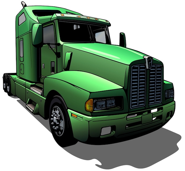 Camion américain de la vue de face Illustration colorée isolée sur fond blanc Vector
