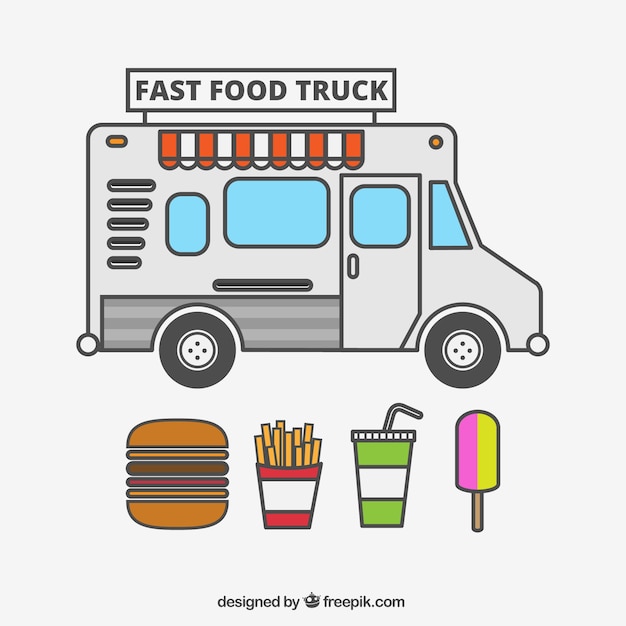 Vecteur camion de fast-food