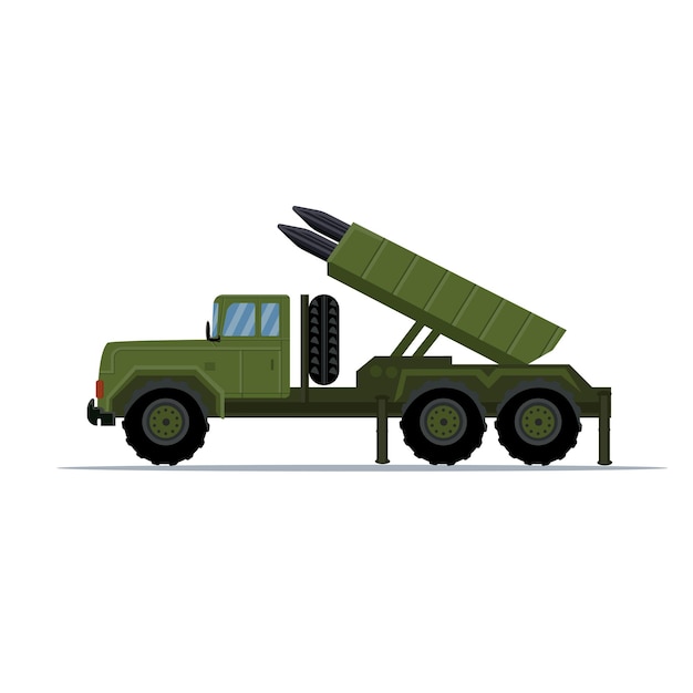 Camion missile transport guerre militaire machinerie technologie illustration vectorielle