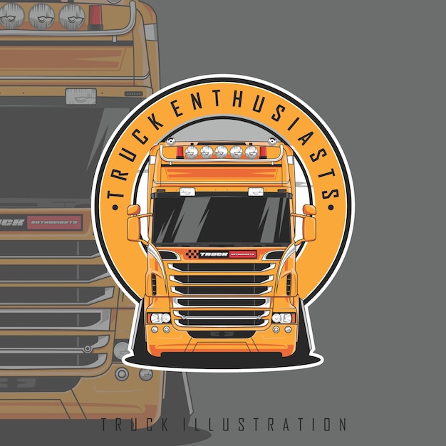 Un Camion Orange Avec Le Mot Camion Dessus