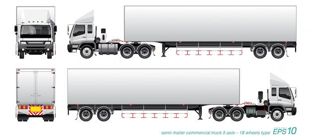 Vecteur camion remorque