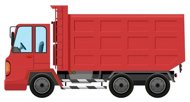Un camion rouge isolé