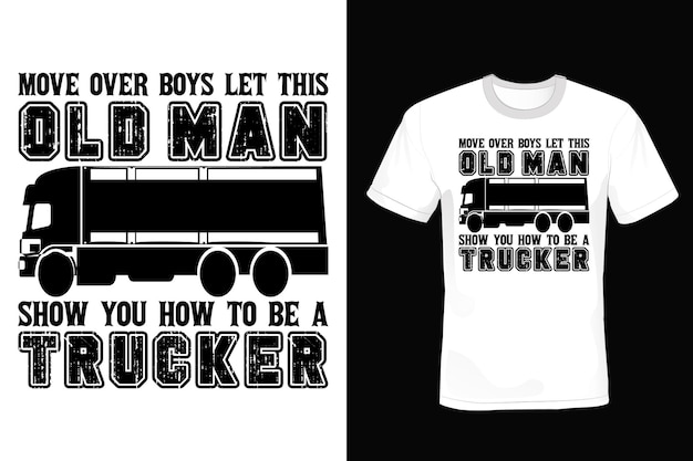 Vecteur camion t shirt design typographie vintage