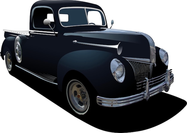 Camionnette noire avec badges retirés