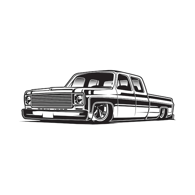 Camionnette Silhouette Camionnette Noir Et Blanc