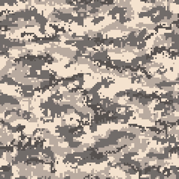 Camouflage numérique du désert brun, modèle sans couture. Illustration vectorielle