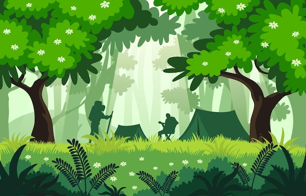 Camper dans la forêt