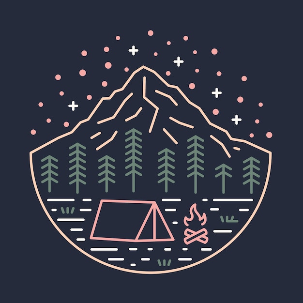 Camping Dans La Bonne Nature Graphique Illustration Vector Art Tshirt Design