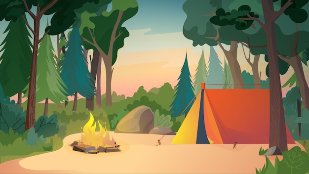 Camping dans la forêt