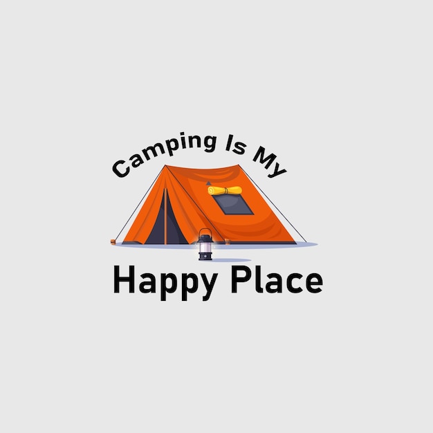 Vecteur le camping est ma place conception de t-shirt illustration de montagne conception de t-shirt d'aventure en plein air