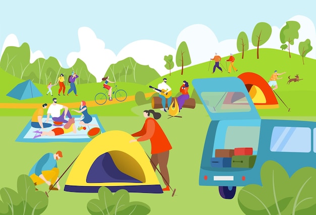 Camping d'été en plein air