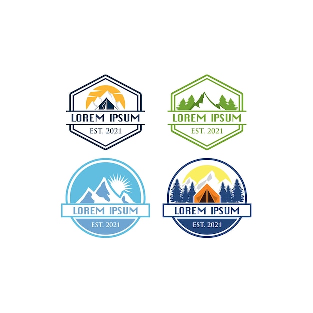 Vecteur camping logo aventure logo vecteur