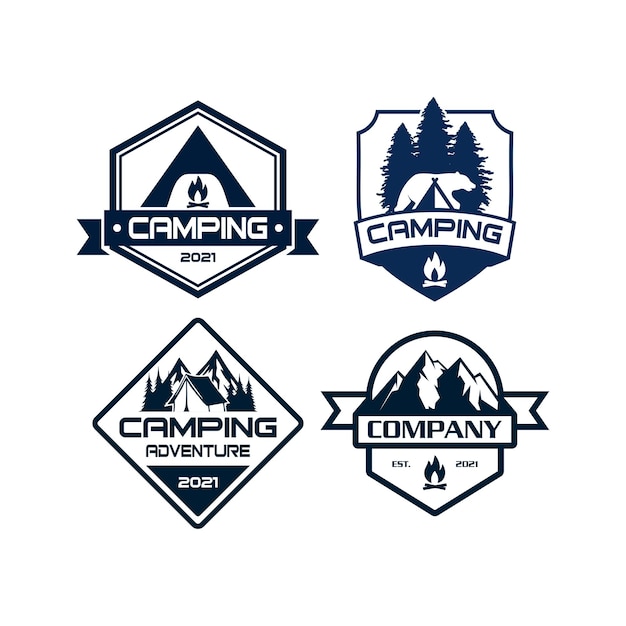 camping logo aventure logo vecteur