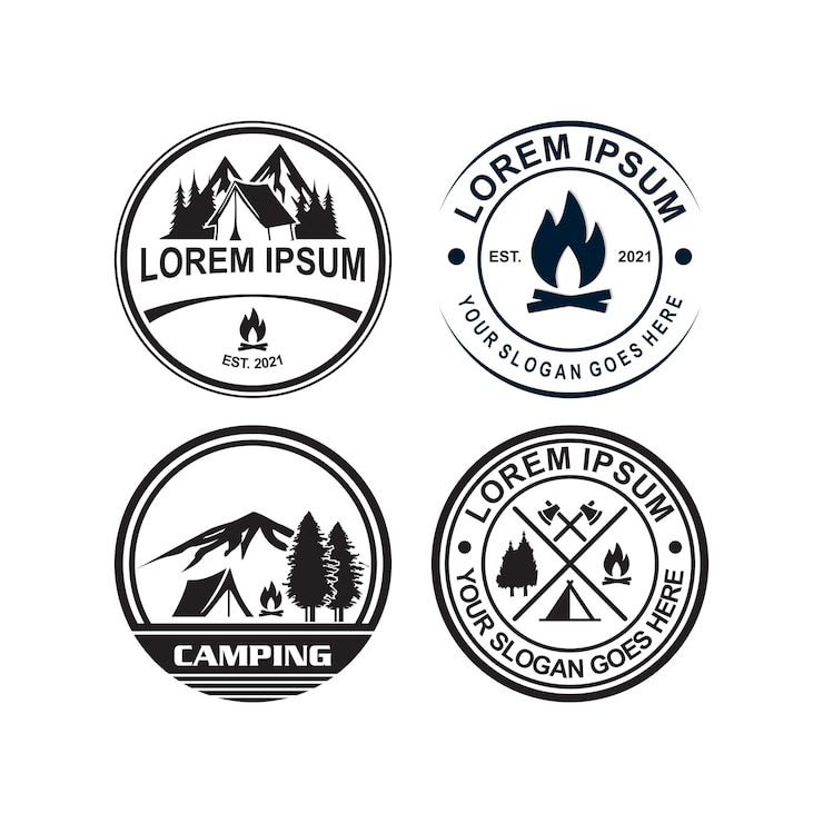 Vecteur camping logo aventure logo vecteur