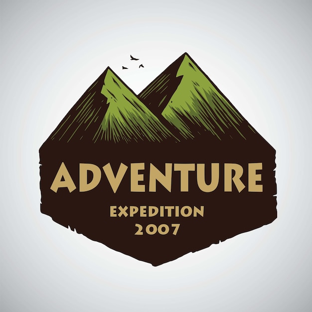 Camping Mountain Adventure Logo Emblèmes Et Insignes Feu De Camp Dans La Conception D'illustration Vectorielle De La Jungle