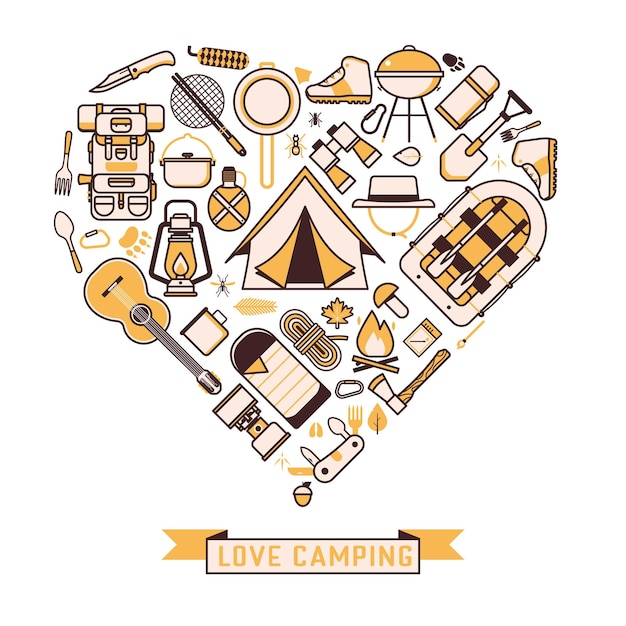 Camping et randonnée Wanderlust Icons Print