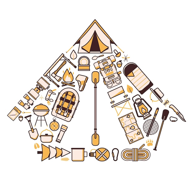 Camping et randonnée Wanderlust Icons Print