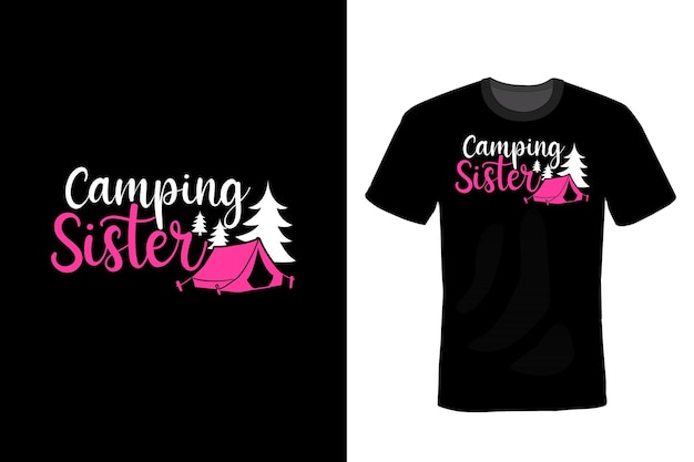 Camping T shirt design typographie vintage