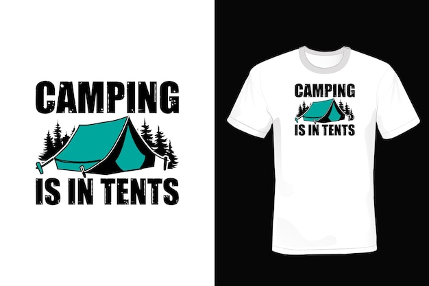 Camping T shirt design typographie vintage