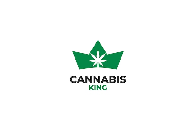 Canabis King Logo Design Illustration Vectorielle Idée