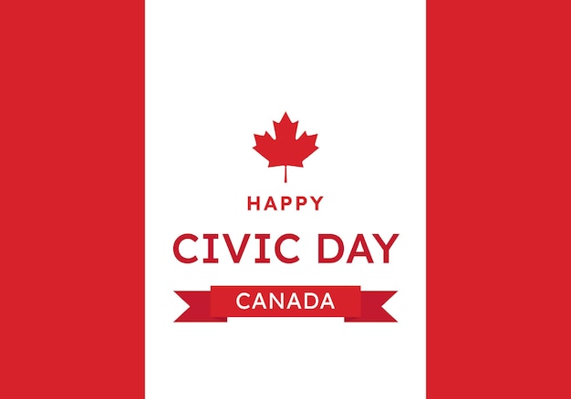 Canada Civic Day Holiday carte vectorielle illustration avec drapeau canadien et feuille d'érable