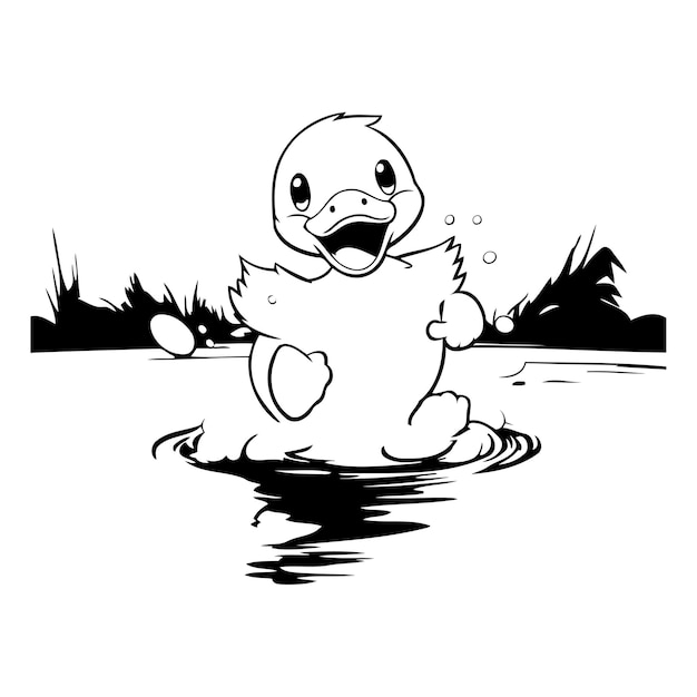 Un Canard Dans L'eau Illustration Vectorielle D'un Mignon Canard