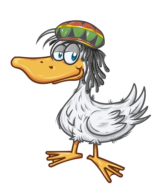 Un Canard De Dessin Animé Dans Le Rasta Jamaïcain