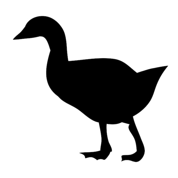 Canard D'oie Silhouette Fond Blanc