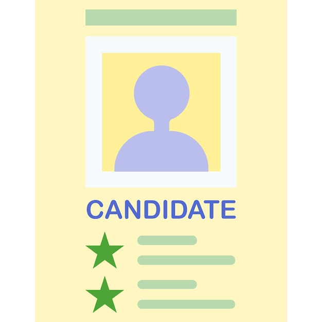 Candidat Curriculum Vitae Forme Plat Vecteur Icône Isolé