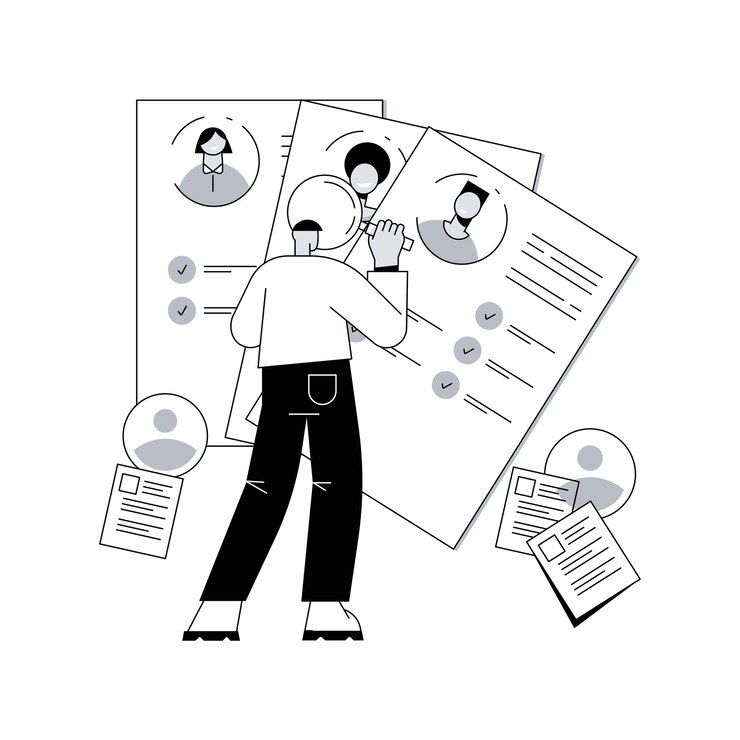 Vecteur candidats concept abstrait illustration vectorielle