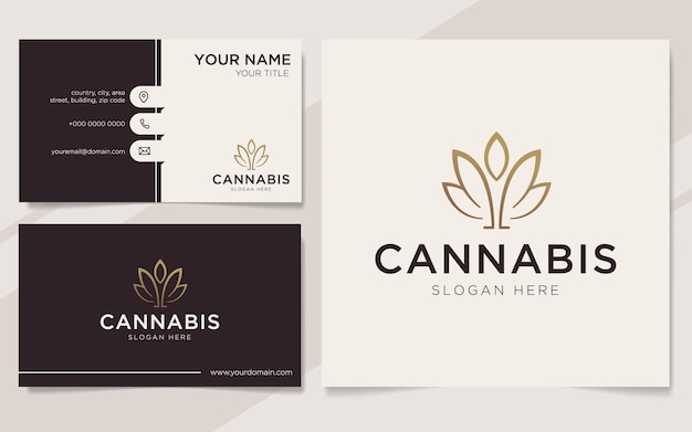 Cannabis De Luxe Avec Logo De Personnes Et Modèle De Carte De Visite