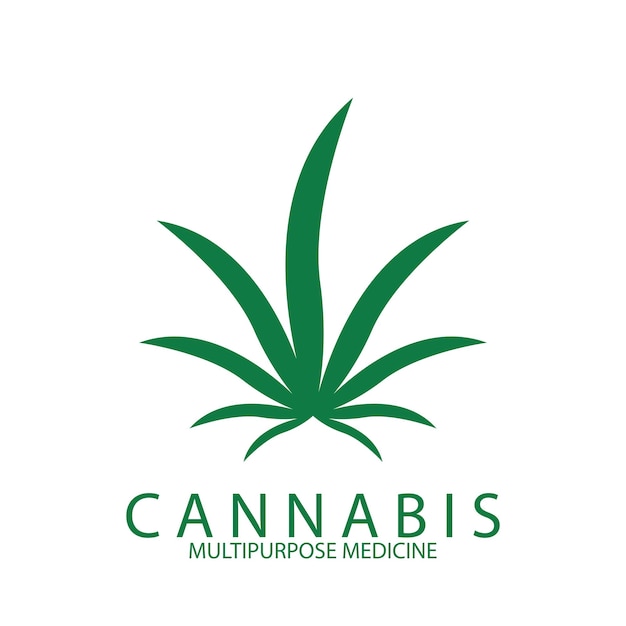 Cannabis en pot pour CBD THC design logo icône illustration vectorielle modèle de conception