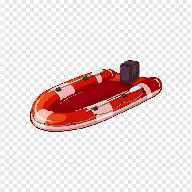 Un canot de sauvetage rouge sur fond transparent, un canot de sauvetage rouge, un petit bateau, un petit bateau png et psd