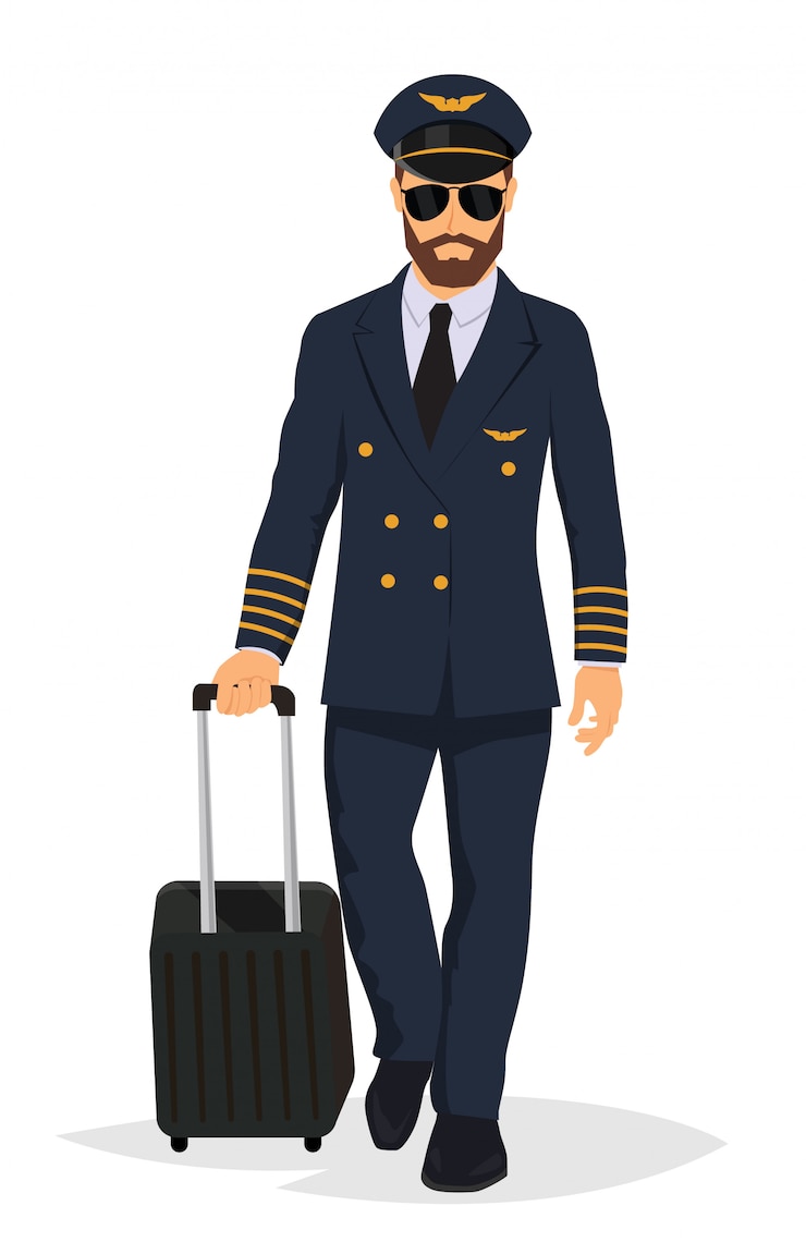 Vecteur capitaine de pilote d'avion