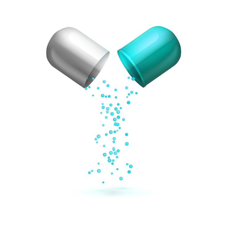 Capsule ouverte avec des vitamines