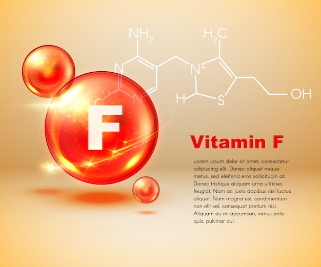 Capsule De Vitamine F, Formule Chimique D'aliments Sains