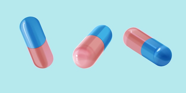 Capsules médicales brillantes en 3D
