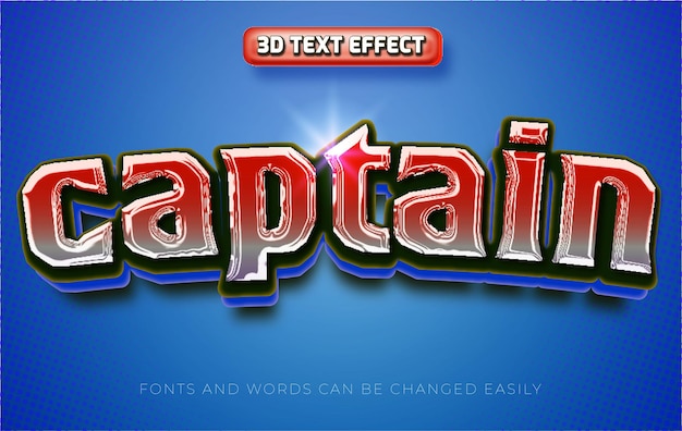 Captain Comic Style D'effet De Texte Modifiable En 3d