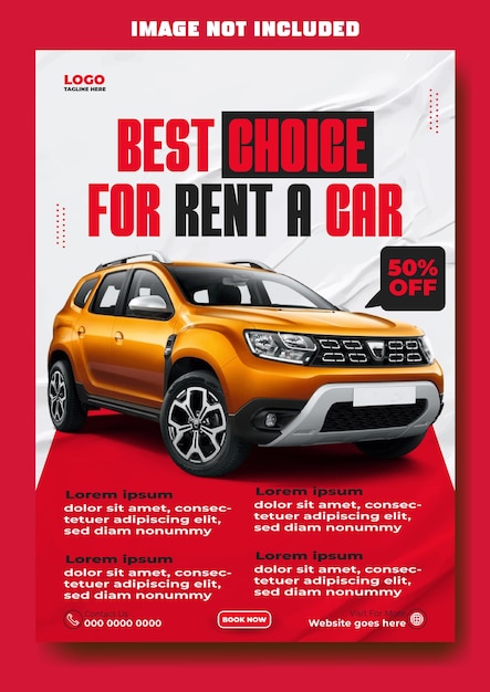 Vecteur car rent flyer template design