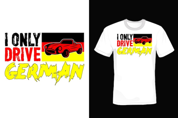 Car T Shirt Design Typographie Vintage