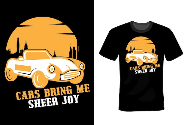 Car T Shirt Design Typographie Vintage