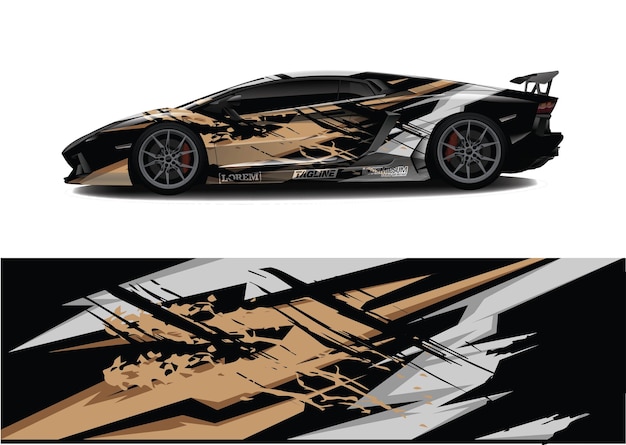 Vecteur car wrap graphique abstrait de course pour wrap et vinyle autocollant