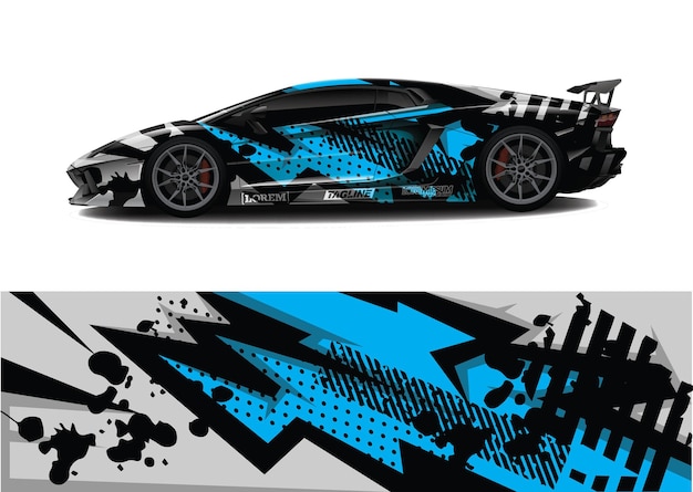 Car Wrap Graphique Abstrait De Course Pour Wrap Et Vinyle Autocollant