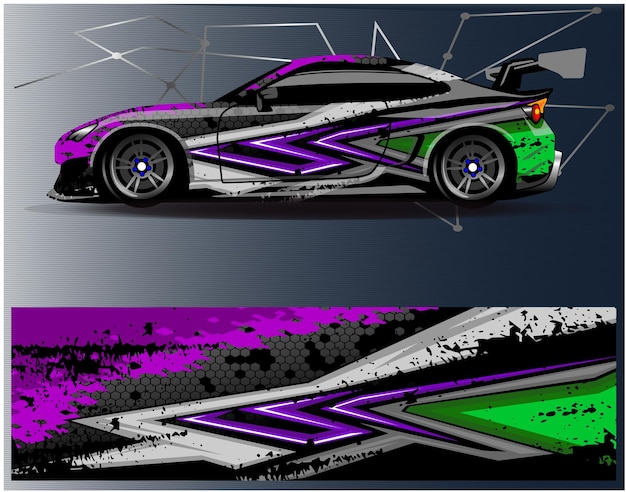 Car Wrap Graphique Abstrait De Course Pour Wrap Et Vinyle Autocollant