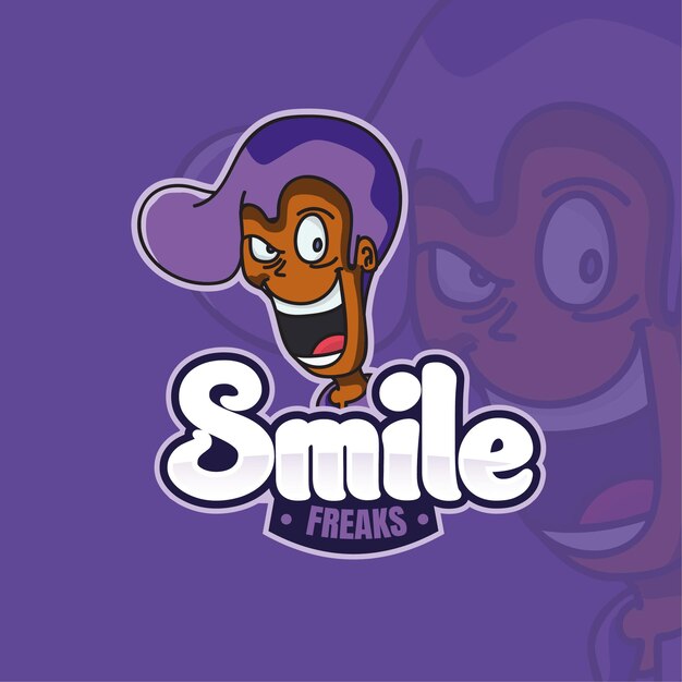 Vecteur cara malvada sonriendo vecteur gratuit logo de mascotte